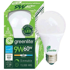 Ampoule Greenlite DEL 9W/60W Approuvé Fixture Fermé