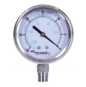 Cadran à Vacuum Acier Inox  2'' 0-30 psi
