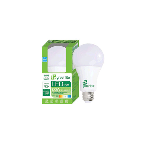 Ampoule Greenlite DEL 15W/100W Approuvé Fixture Fermé
